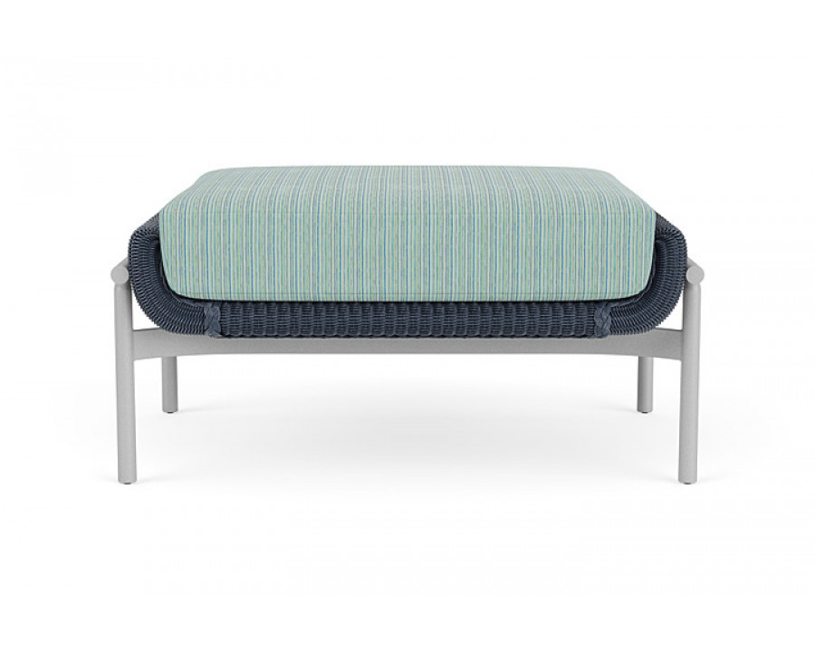 Lloyd Flanders™ Solstice Ottoman  - Denim Blue, Metallic Silver