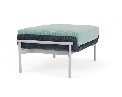 Lloyd Flanders™ Solstice Ottoman  - Denim Blue, Metallic Silver