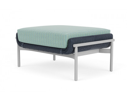 Lloyd Flanders™ Solstice Ottoman  - Denim Blue, Metallic Silver