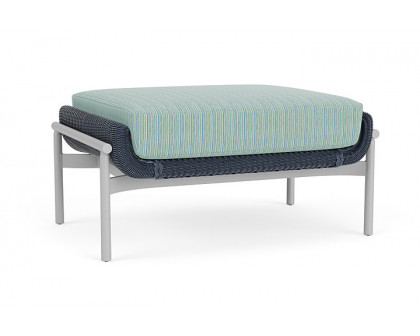 Lloyd Flanders™ Solstice Ottoman  - Denim Blue, Metallic Silver