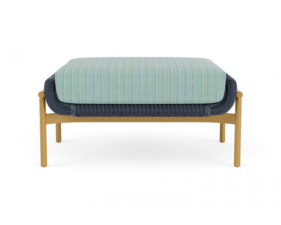 Lloyd Flanders™ Solstice Ottoman  - Denim Blue, Metallic Gold