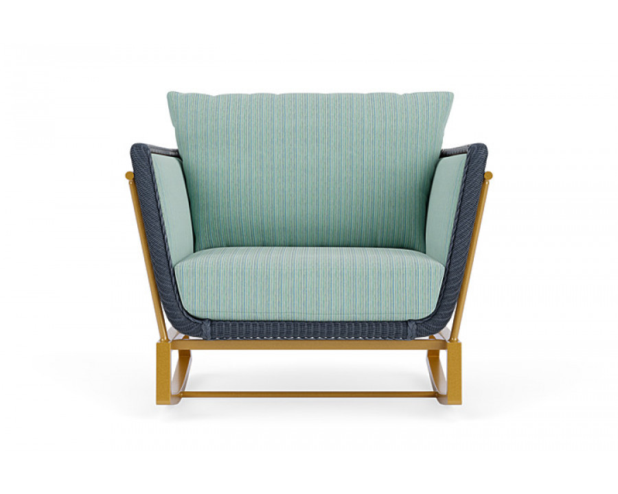 Lloyd Flanders™ Solstice Lounge Rocker - Denim Blue, Metallic Gold