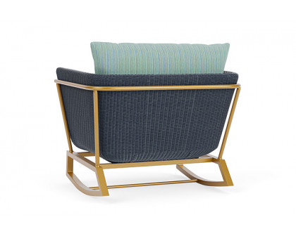 Lloyd Flanders™ Solstice Lounge Rocker - Denim Blue, Metallic Gold