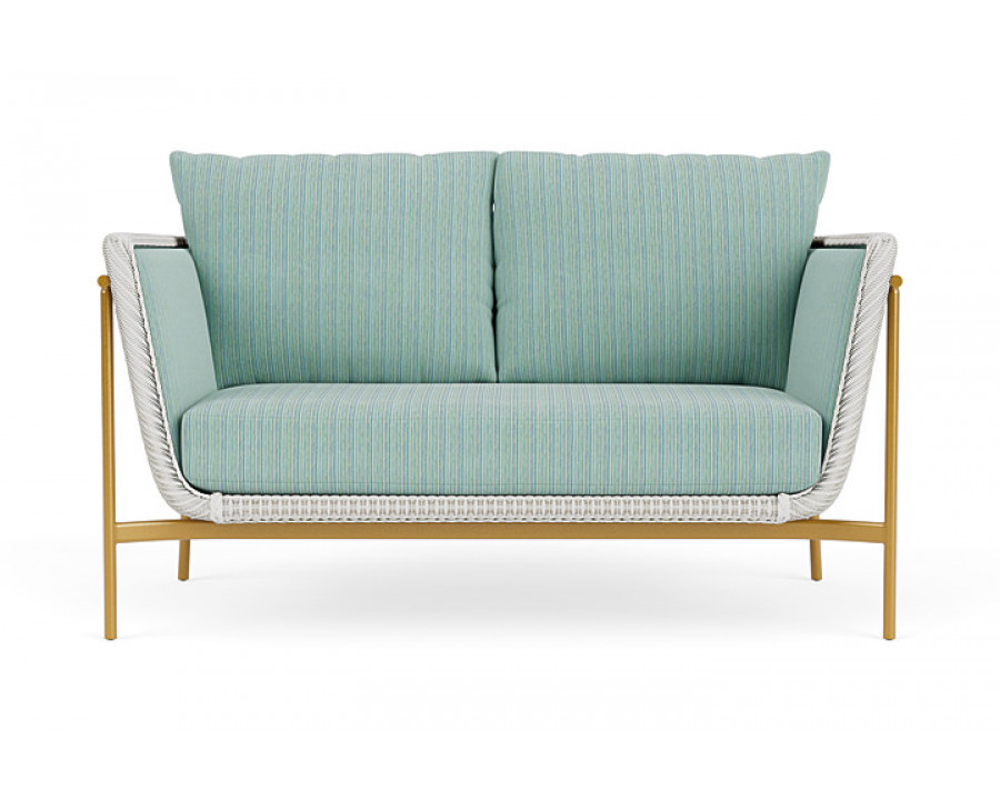 Lloyd Flanders™ Solstice Loveseat  - Matte White, Metallic Gold