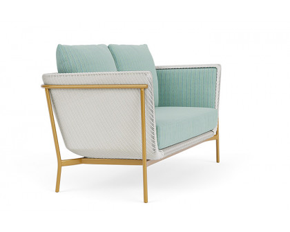 Lloyd Flanders™ Solstice Loveseat  - Matte White, Metallic Gold