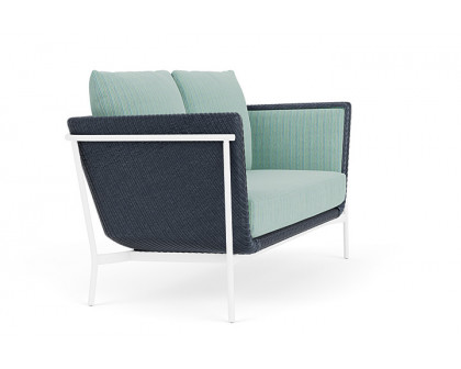 Lloyd Flanders™ Solstice Loveseat  - Denim Blue, Matte White