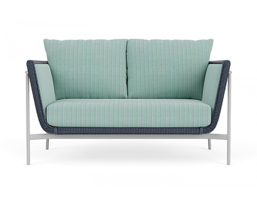 Lloyd Flanders™ Solstice Loveseat  - Denim Blue, Metallic Silver