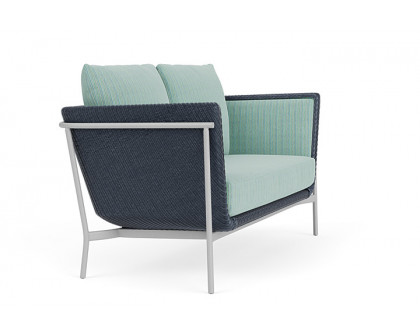 Lloyd Flanders™ Solstice Loveseat  - Denim Blue, Metallic Silver