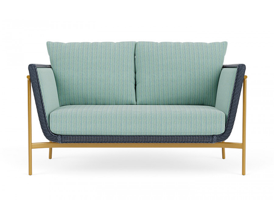 Lloyd Flanders™ Solstice Loveseat  - Denim Blue, Metallic Gold