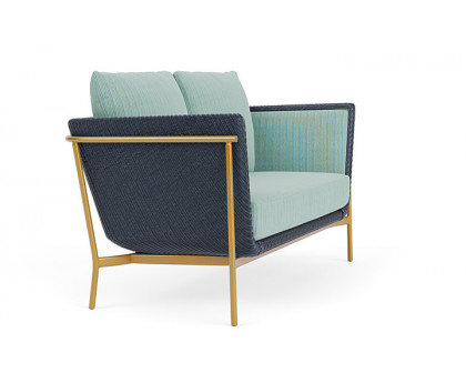 Lloyd Flanders™ Solstice Loveseat  - Denim Blue, Metallic Gold