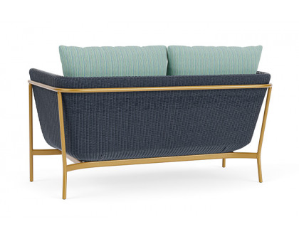 Lloyd Flanders™ Solstice Loveseat  - Denim Blue, Metallic Gold