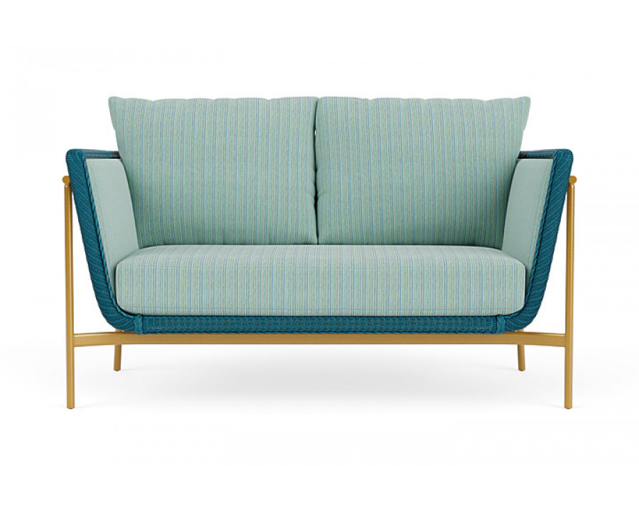 Lloyd Flanders™ Solstice Loveseat  - Peacock, Metallic Gold