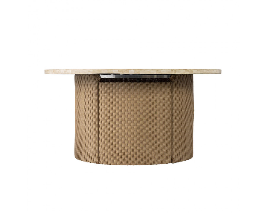 Lloyd Flanders™ Loom 48" Round Fire Table - Linen