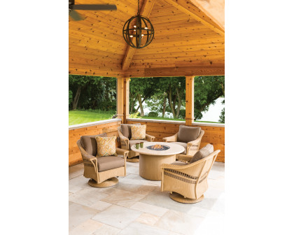 Lloyd Flanders™ Loom 48" Round Fire Table - Terracotta