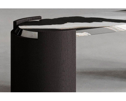 Madina Tsarikaeva Antiquite Low Table - Panda White, Walnut Black