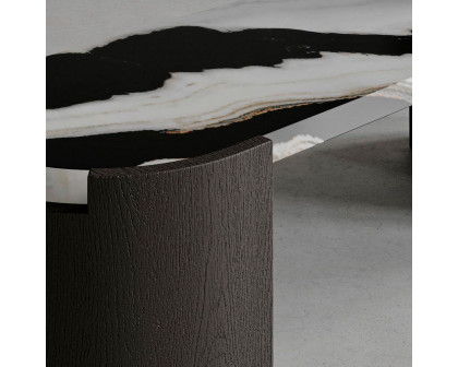 Madina Tsarikaeva Antiquite Low Table - Panda White, Walnut Black