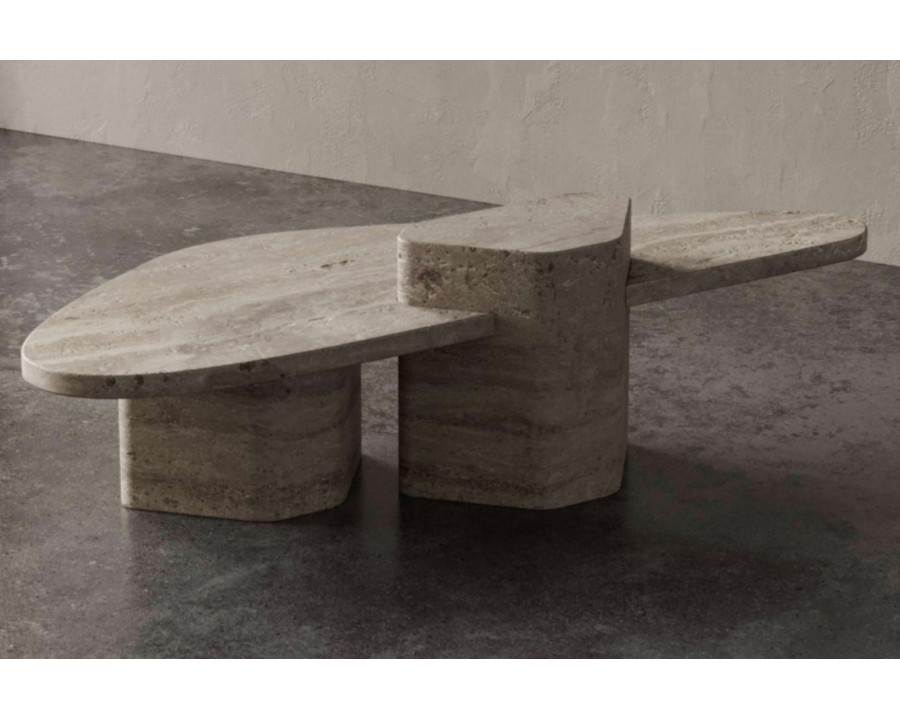 Madina Tsarikaeva Puzzle Big Coffee Table - Travertino Noce