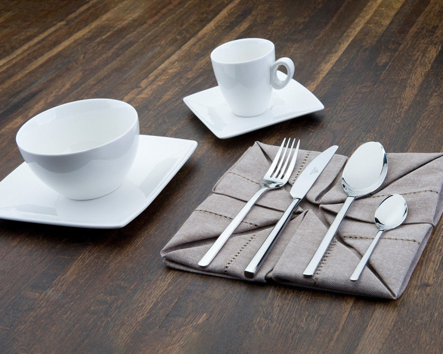 Maxima - Modern 24-Piece Flatware Set in Steel