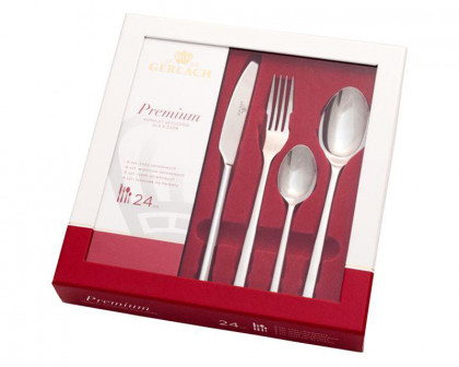 Maxima - Modern 24-Piece Flatware Set in Steel