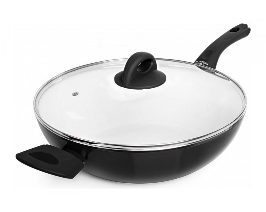 Maxima Harmony Wok with Lid 11.8" - Black/White