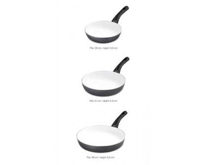 Maxima™ Contrast Non-Stick Frying Pan with Lid 11" - White/Black