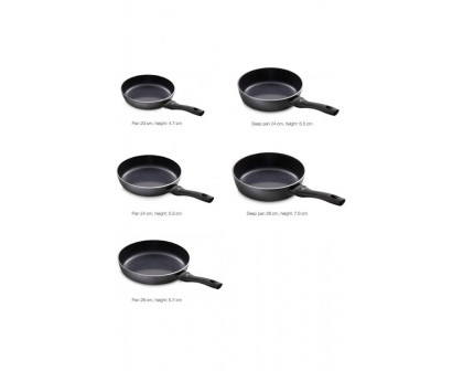 Maxima Contrast Pro Deep Non-Stick Frying Pan with Lid 11" - Black