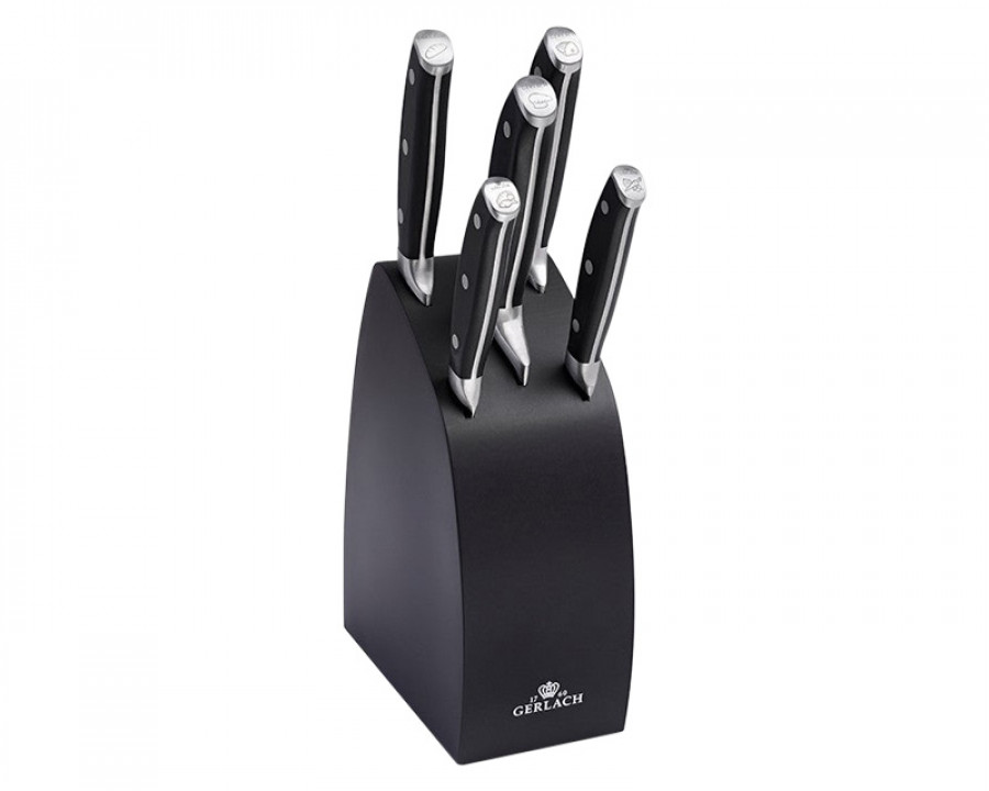 Maxima - Fusion 6-Piece Knife Block Set in Black