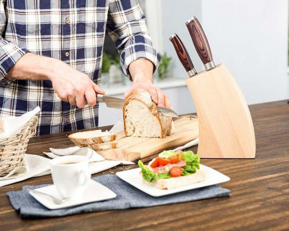 Maxima - Deco 6-Piece Knife Block Set in Wood