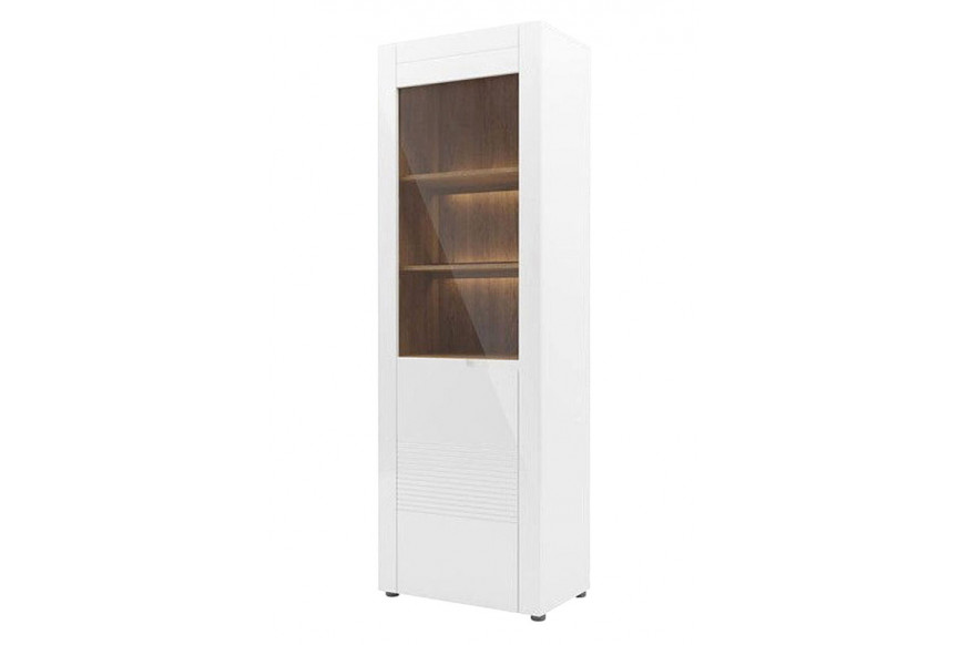 Maxima™ Belfort Display Cabinet - White/Walnut, Right Side