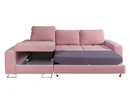 Maxima Asti Sectional Sofa - Pink, Left Corner