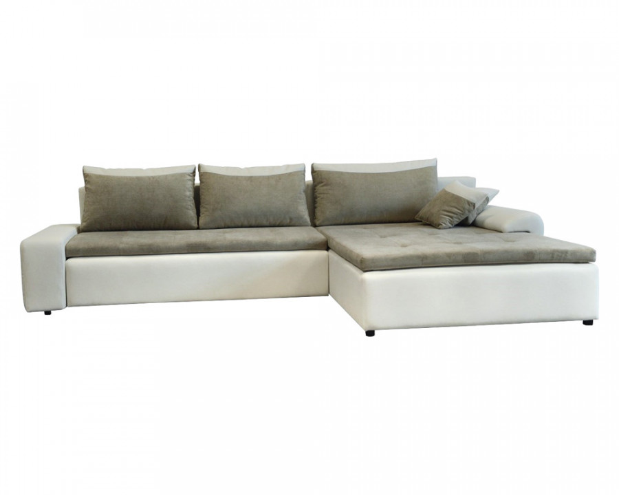 Maxima London Sectional - White/Gray, Right Corner