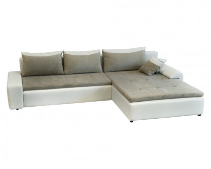 Maxima London Sectional - White/Gray, Right Corner