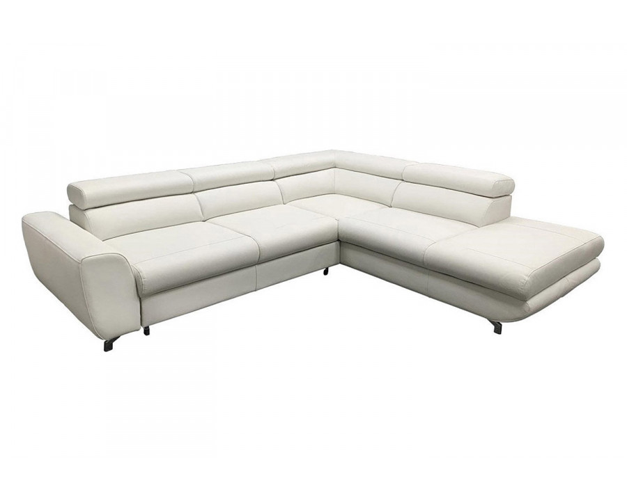 Maxima - Piano Leather Sectional Sleeper Sofa