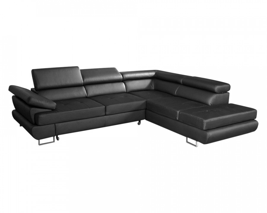 Maxima Luton Sectional Sleeper Sofa - Black, Right Corner