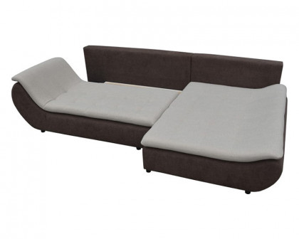 Maxima Prato Sectional Sleeper Sofa - Brown/Cream, Right Corner