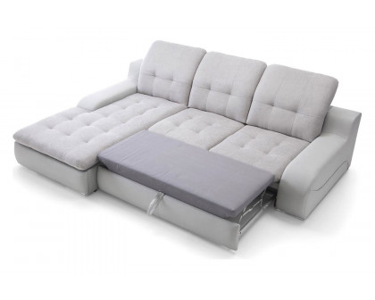 Maxima Bavero Sectional Sleeper Sofa - Light Beige, Left Corner