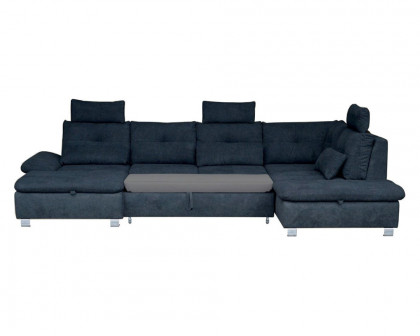 Maxima Madeira Sectional Sleeper Sofa - Dark Blue, Left Corner