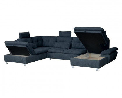 Maxima Madeira Sectional Sleeper Sofa - Dark Blue, Right Corner