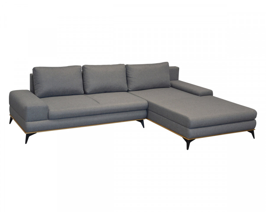 Maxima Manila Sectional Sleeper Sofa - Gray, Right Corner