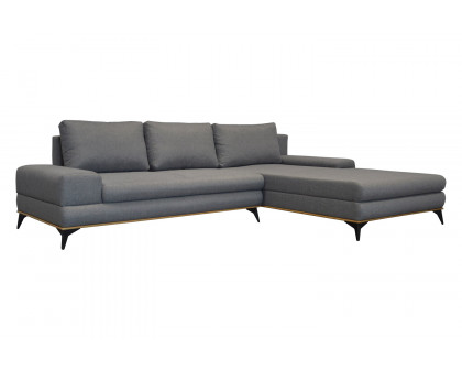 Maxima Manila Sectional Sleeper Sofa - Gray, Right Corner