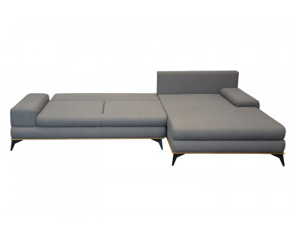 Maxima Manila Sectional Sleeper Sofa - Gray, Right Corner