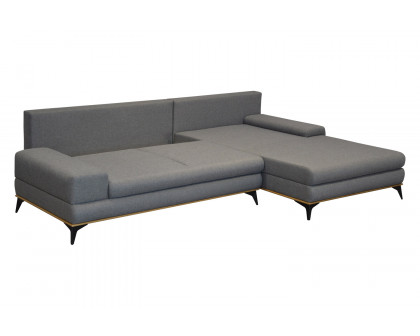 Maxima Manila Sectional Sleeper Sofa - Gray, Right Corner