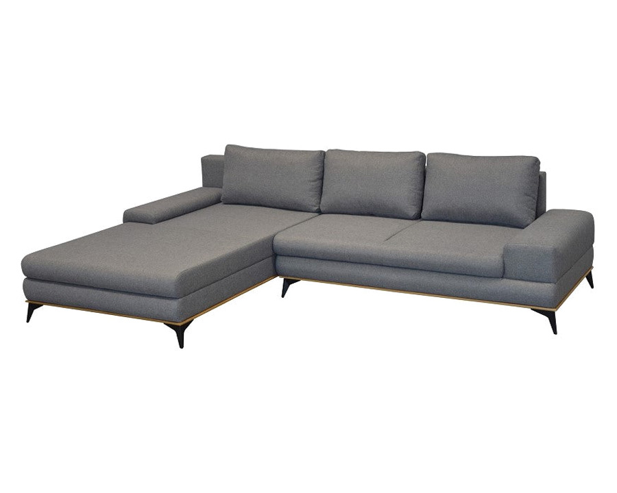 Maxima Manila Sectional Sleeper Sofa - Gray, Left Corner