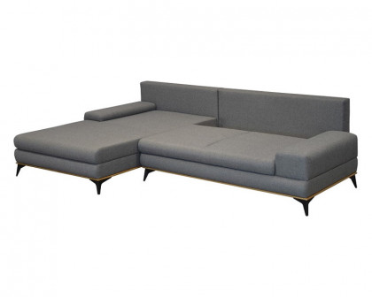 Maxima Manila Sectional Sleeper Sofa - Gray, Left Corner