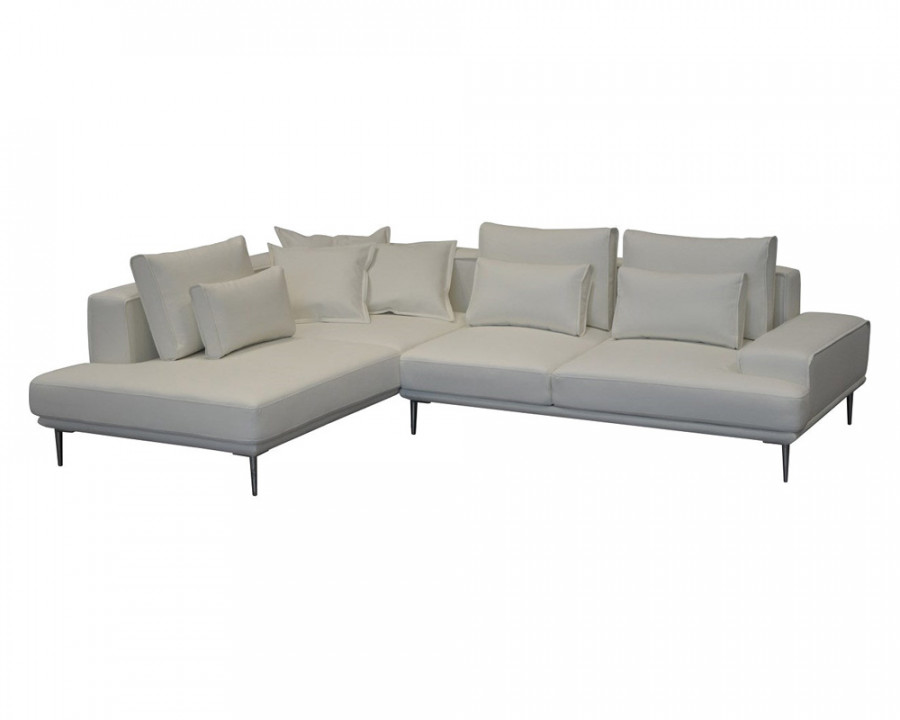 Maxima Levio Sectional Sleeper Sofa - White, Left Corner