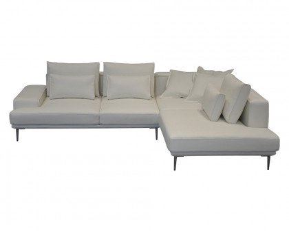 Maxima Levio Sectional Sleeper Sofa - White, Left Corner