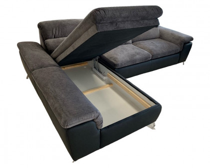 Maxima - Loco Sectional Sofa Bed in Gray/Black, Fabric