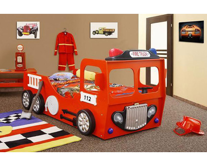 Maxima Toddler Car Bed Fire Truck - Red