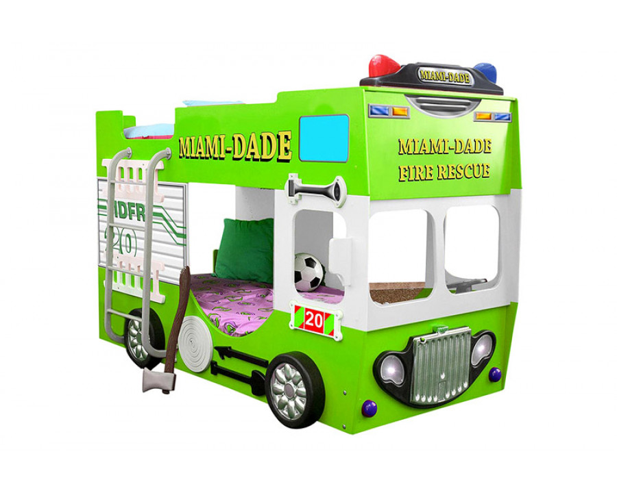 Maxima Bunk Bed Fire Truck - Green