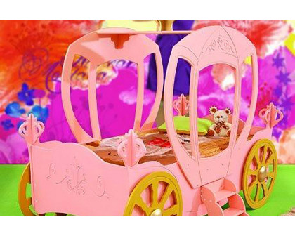 Maxima Princess Carriage Toddler Car Bed - Pink